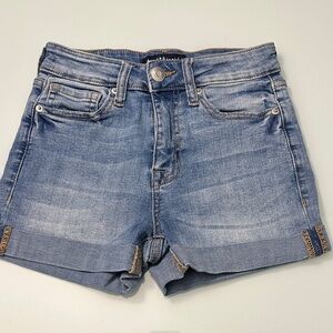 Aeropostale High Rise Curvy Midi Denim Shorts